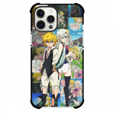 The Seven Deadly Sins Case For iPhone Samsung Galaxy Pixel OnePlus Vivo Xiaomi Asus Sony Motorola Nokia - Meliodas And Elizabeth Fierce Portrait Collage Background