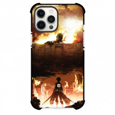Attack On Titan Eren Phone Case For iPhone Samsung Galaxy Pixel OnePlus Vivo Xiaomi Asus Sony Motorola Nokia - Eren Jaeger Vs Colossus Titan Fire War Poster