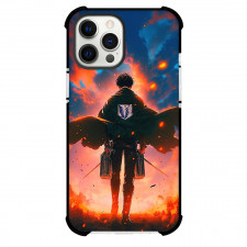 Attack On Titan Levi Phone Case For iPhone Samsung Galaxy Pixel OnePlus Vivo Xiaomi Asus Sony Motorola Nokia - Levi Carry 02 Bags with Fire Background