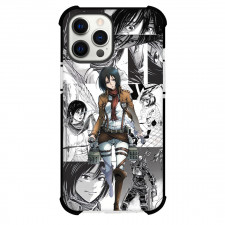 Attack On Titan Mikasa Phone Case For iPhone Samsung Galaxy Pixel OnePlus Vivo Xiaomi Asus Sony Motorola Nokia - Mikasa Ackerman Black and White Collage Background