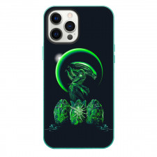 Aliens Phone Case For iPhone Samsung Galaxy Pixel OnePlus Vivo Xiaomi Asus Sony Motorola Nokia - Xenomorph Side Portrait Green Moon Background Poster