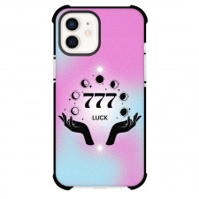 Angel Numbers 777 Phone Case For iPhone Samsung Galaxy Pixel OnePlus Vivo Xiaomi Asus Sony Motorola Nokia - Angel Numbers 777 Luck Spiritual Pink Cyan Background