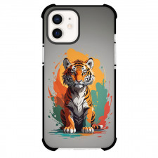 Animal Tiger Phone Case For iPhone Samsung Galaxy Pixel OnePlus Vivo Xiaomi Asus Sony Motorola Nokia - Animal Tiger Baby Tiger Sitting Illustration Art On Gray Background