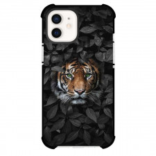 Animal Tiger Phone Case For iPhone Samsung Galaxy Pixel OnePlus Vivo Xiaomi Asus Sony Motorola Nokia - Animal Tiger Portrait With Leaves In Jungle Poster