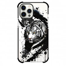 Animal Tiger Phone Case For iPhone Samsung Galaxy Pixel OnePlus Vivo Xiaomi Asus Sony Motorola Nokia - Animal Tiger White Tiger Art On Black Ink Splash Background