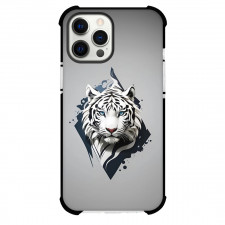 Animal Tiger Phone Case For iPhone Samsung Galaxy Pixel OnePlus Vivo Xiaomi Asus Sony Motorola Nokia - Animal Tiger Bold White Tiger Art On Gray Background