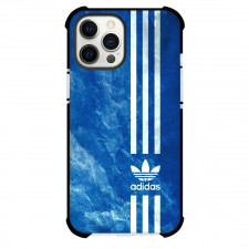 Adidas Phone Case For iPhone Samsung Galaxy Pixel OnePlus Vivo Xiaomi Asus Sony Motorola Nokia - Adidas Logo With Three Stripe On Faded Blue Background