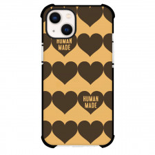Human Made Phone Case For iPhone Samsung Galaxy Pixel OnePlus Vivo Xiaomi Asus Sony Motorola Nokia - Human Made Brown Heart On Yellow Background