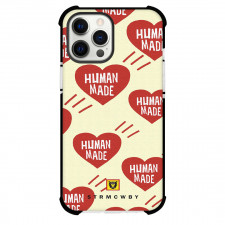 Human Made Phone Case For iPhone Samsung Galaxy Pixel OnePlus Vivo Xiaomi Asus Sony Motorola Nokia - Human Made Hearts On Beige Background