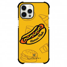 Human Made Phone Case For iPhone Samsung Galaxy Pixel OnePlus Vivo Xiaomi Asus Sony Motorola Nokia - Human Made Hotdog Illustration Art On Orange Background