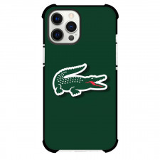 Lacoste Phone Case For iPhone Samsung Galaxy Pixel OnePlus Vivo Xiaomi Asus Sony Motorola Nokia - Lacoste Logo Green Background