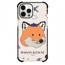 Maison Kitsune Phone Case For iPhone Samsung Galaxy Pixel OnePlus Vivo Xiaomi Asus Sony Motorola Nokia - Maison Kitsune Logo Pattern Art Peach Background
