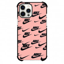 Nike Phone Case For iPhone Samsung Galaxy Pixel OnePlus Vivo Xiaomi Asus Sony Motorola Nokia - Nike Logo Pattern Art On Pink Background