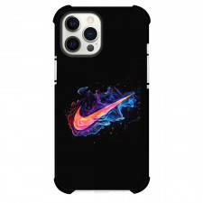 Nike Phone Case For iPhone Samsung Galaxy Pixel OnePlus Vivo Xiaomi Asus Sony Motorola Nokia - Nike Logo Rendered With Colorful Liquid Effects On Black Background