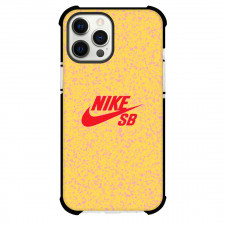 Nike Phone Case For iPhone Samsung Galaxy Pixel OnePlus Vivo Xiaomi Asus Sony Motorola Nokia - Nike SB Red Logo On Yellow Speckled Spatter Background