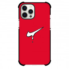 Nike Phone Case For iPhone Samsung Galaxy Pixel OnePlus Vivo Xiaomi Asus Sony Motorola Nokia - Nike White Logo Dripping On Red Background