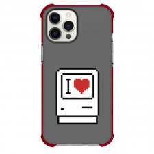 Apple Mac Phone Case For iPhone Samsung Galaxy Pixel OnePlus Vivo Xiaomi Asus Sony Motorola Nokia - I Love Macintosh On Grey Background