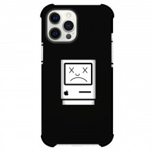 Apple Mac Phone Case For iPhone Samsung Galaxy Pixel OnePlus Vivo Xiaomi Asus Sony Motorola Nokia - Sad Mac Illustration On Black Background