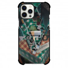 Juan Gris Still Life With Checked Tablecloth Phone Case For iPhone and Samsung Galaxy Devices - Still Life With Checked Tablecloth Painting Cubist Artwork