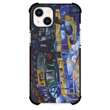 Natalia Goncharova Airplane Over Train Phone Case For iPhone and Samsung Galaxy Devices - Airplane Over Train Painting Futurism Artwork