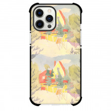 Oleksandr Bogomazov Landscape With The House Phone Case For iPhone and Samsung Galaxy Devices - Landscape With The House Painting Futurism Artwork
