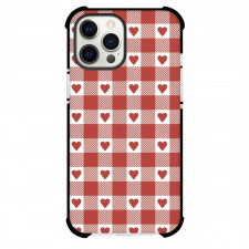 Heart Gingham Phone Case For iPhone and Samsung Galaxy Devices - Heart Gingham Red Pattern Art