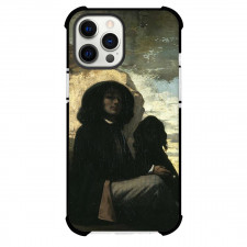 Gustave Courbet Self-Portrait With A Black Dog Phone Case For iPhone and Samsung Galaxy Devices - Self-Portrait With A Black Dog Painting Realism Artwork