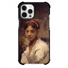 John Singer Sargent Head of A Capri Girl Phone Case For iPhone and Samsung Galaxy Devices - Head of A Capri Girl Painting Realism Artwork