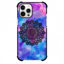 Mandala Pattern Phone Case For iPhone Samsung Galaxy Pixel OnePlus Vivo Xiaomi Asus Sony Motorola Nokia - Mandala Pattern Art In Blue And Pink Background