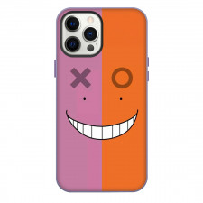 Assassination Classroom Koro-Sensei Phone Case For iPhone Samsung Galaxy Pixel OnePlus Vivo Xiaomi Asus Sony Motorola Nokia - Koro-Sensei Face On Pink Orange Background