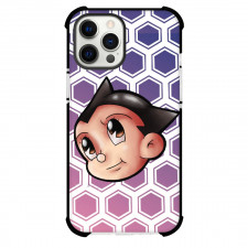 Astro Boy Phone Case For iPhone Samsung Galaxy Pixel OnePlus Vivo Xiaomi Asus Sony Motorola Nokia - Astro Boy Face Portrait Hexagonal Pattern Background