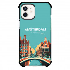 Famous Attraction Phone Case For iPhone and Samsung Galaxy Devices - Amsterdam Netherlands Retro Travel Poster