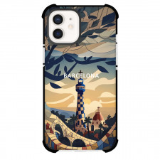 Famous Attraction Phone Case For iPhone and Samsung Galaxy Devices - Barcelona Spain Retro Travel Poster