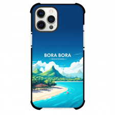 Famous Attraction Phone Case For iPhone and Samsung Galaxy Devices - Bora Bora French Polynesia Retro Travel Poster