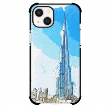 Famous Attraction Phone Case For iPhone and Samsung Galaxy Devices - Bruj Khalifa In Blue Water Color