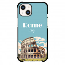 Famous Attraction Phone Case For iPhone and Samsung Galaxy Devices - Colosseum Rome Italy Text Illustration Art
