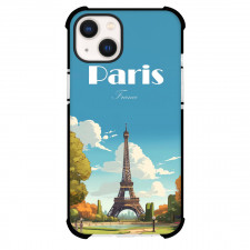Famous Attraction Phone Case For iPhone and Samsung Galaxy Devices - Eiffel Tower Paris Retro Travel Poster
