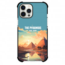 Famous Attraction Phone Case For iPhone and Samsung Galaxy Devices - Giza Pyramids Illustration Art With Text