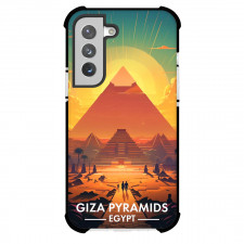 Famous Attraction Phone Case For iPhone and Samsung Galaxy Devices - Giza Pyramids Egypt Retro Travel Poster