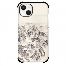 Famous Attraction Phone Case For iPhone and Samsung Galaxy Devices - Great Wall Of China Pencil Art