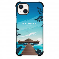 Famous Attraction Phone Case For iPhone and Samsung Galaxy Devices - Maldives Retro Travel Poster