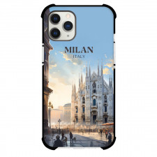 Famous Attraction Phone Case For iPhone and Samsung Galaxy Devices - Milan Italy Retro Travel Poster