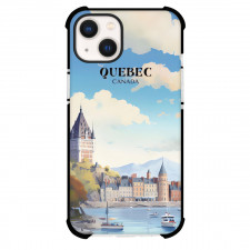 Famous Attraction Phone Case For iPhone and Samsung Galaxy Devices - Quebec Canada Retro Travel Poster