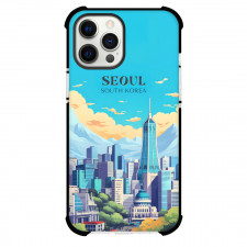 Famous Attraction Phone Case For iPhone and Samsung Galaxy Devices - Seoul South Korea Retro Travel Poster