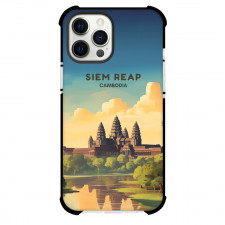 Famous Attraction Phone Case For iPhone and Samsung Galaxy Devices - Siem Reap Cambodia Retro Travel Poster