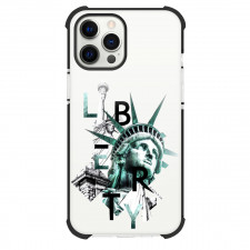 Famous Attraction Phone Case For iPhone and Samsung Galaxy Devices - Statue Of Liberty Face Portrait With Text