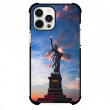 Famous Attraction Phone Case For iPhone and Samsung Galaxy Devices - Statue Of Liberty Full With Blue And Red Sky