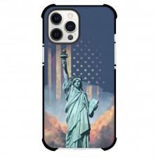 Famous Attraction Phone Case For iPhone and Samsung Galaxy Devices - Statue Of Liberty With USA Flag Background