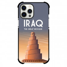 Famous Attraction Phone Case For iPhone and Samsung Galaxy Devices - The Great Mosque Iraq Retro Travel Poster