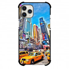Famous Attraction Phone Case For iPhone and Samsung Galaxy Devices - Time Square New York With Taxis On Road